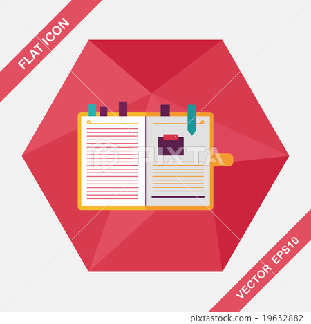 notebook flat icon with long shadow,eps10 19632882