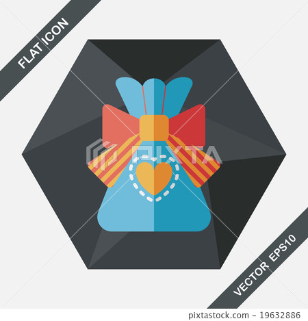 Gift flat icon with long shadow,eps10 Gift flat icon with long shadow,eps10 19632886