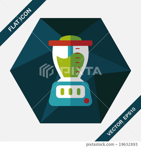 juice machine flat icon with long shadow,eps10 - Stock Illustration ...