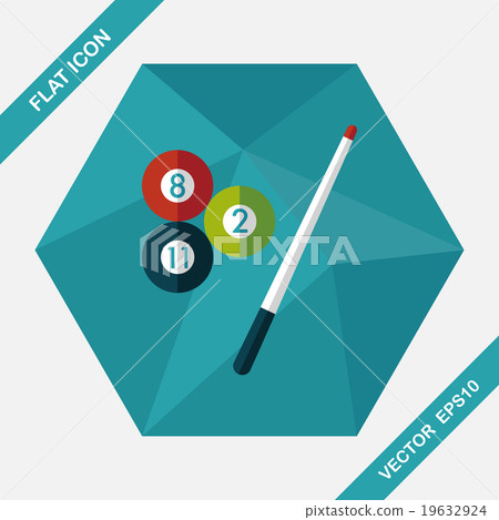 billiards flat icon with long shadow,eps10 - Stock Illustration ...