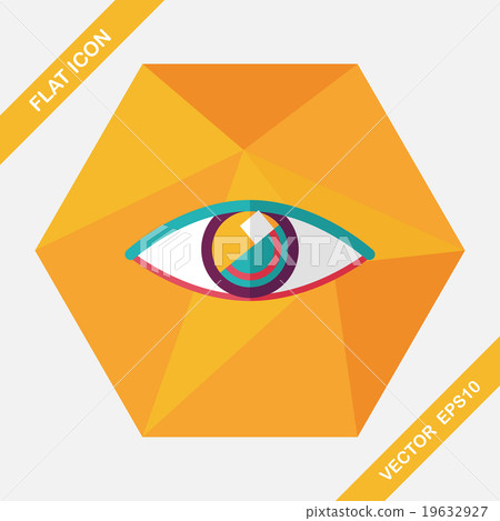 Eye flat icon with long shadow - Stock Illustration [19632927] - PIXTA