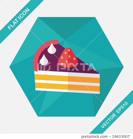 birthday cake flat icon with long shadow,eps10 - Stock Illustration ...