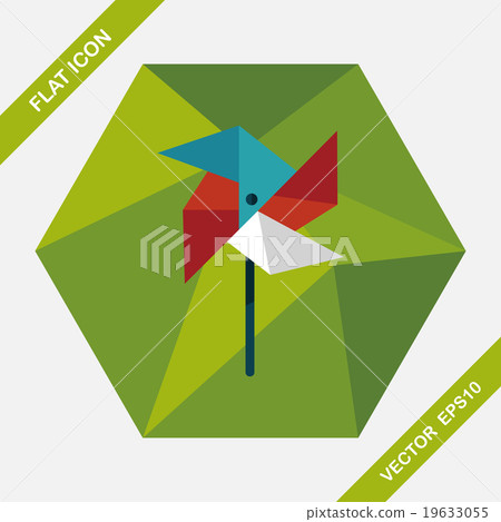 Windmill flat icon with long shadow - Stock Illustration [19633055] - PIXTA