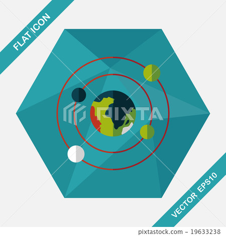 Space planet flat icon with long shadow,eps10 - Stock Illustration ...