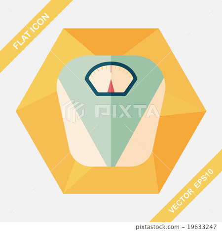Weight scale flat icon with long shadow - Stock Illustration [19633247 ...