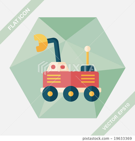 Space Rover flat icon with long shadow,eps10 19633369