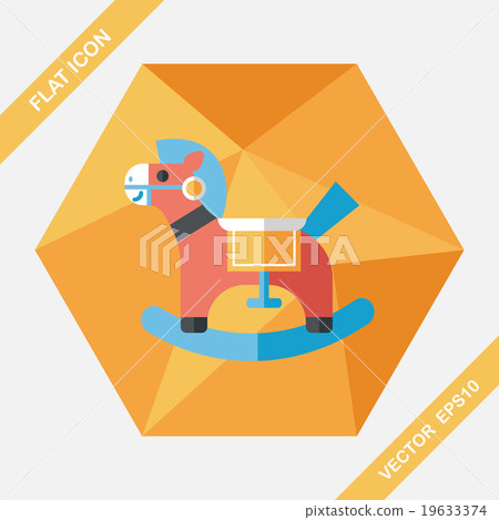 horse toy flat icon with long shadow,eps10 horse toy flat icon with long shadow,eps10 19633374