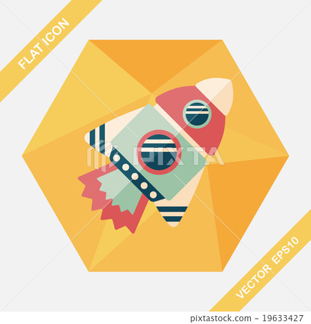 Spaceship flat icon with long shadow,eps10 Spaceship flat icon with long shadow,eps10 19633427
