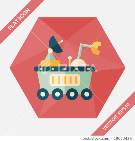 Space Rover flat icon with long shadow,eps10 19633429