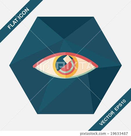 Eye flat icon with long shadow - Stock Illustration [19633487] - PIXTA