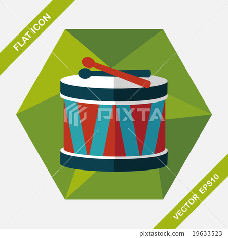 drum flat icon with long shadow,eps10 - Stock Illustration [19633523 ...