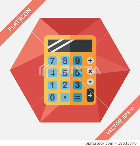 calculator flat icon with long shadow,eps10 calculator flat icon with long shadow,eps10 19633576