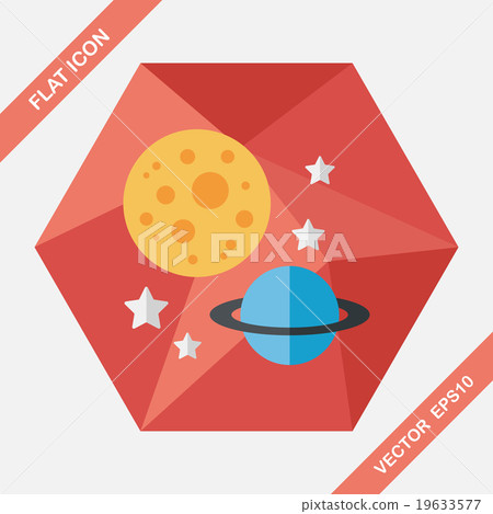 Space planet flat icon with long shadow,eps10 Space planet flat icon with long shadow,eps10 19633577