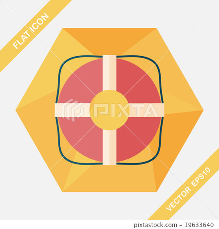 Lifebuoy flat icon with long shadow,eps10 19633640