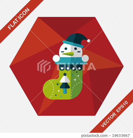 Christmas stocking flat icon with long shadow,eps10 Christmas stocking flat icon with long shadow,eps10 19633667