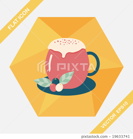 hot milk cream coffee flat icon with long shadow,eps10 hot milk cream coffee flat icon with long shadow,eps10 19633741