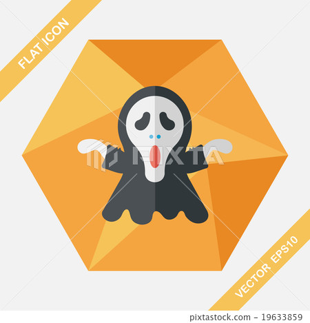 Grim Reaper flat icon with long shadow,eps10 Grim Reaper flat icon with long shadow,eps10 19633859