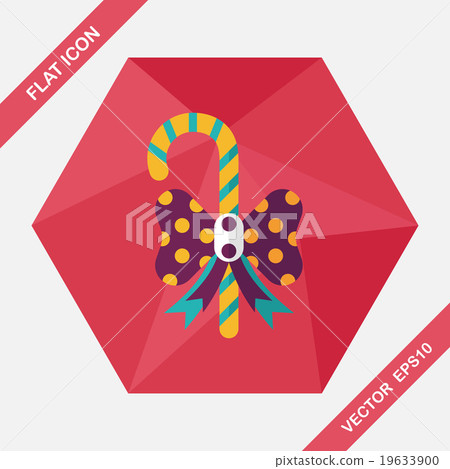 Christmas candy cane flat icon with long... - Stock Illustration ...
