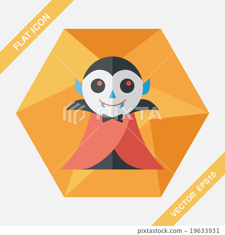 Vampire flat icon with long shadow, eps10 19633931