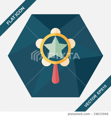 baby rattle flat icon with long shadow,eps10 baby rattle flat icon with long shadow,eps10 19633948