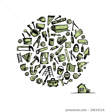 Repair home background, sketch for your design 19634514