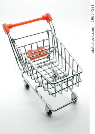 Empty shopping cart, side view Empty shopping cart, side view 19634551