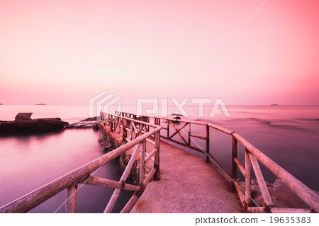 Long exposure of pier in east coast, Thailand Long exposure of pier in east coast, Thailand 19635383