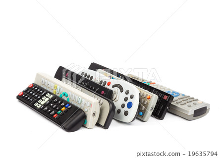 Stack of audio video remote control device Stack of audio video remote control device 19635794