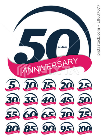 Template Logo Anniversary Set Vector Illustration 19637077