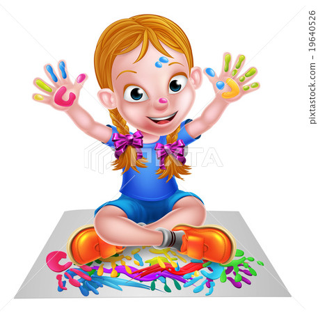 Cartoon Girl Painting 19640526