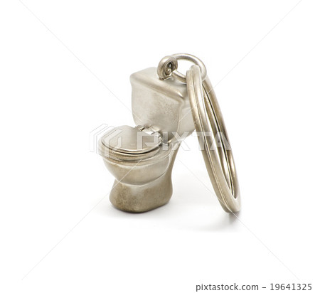 Isolated toilet keychain closed Isolated toilet keychain closed 19641325