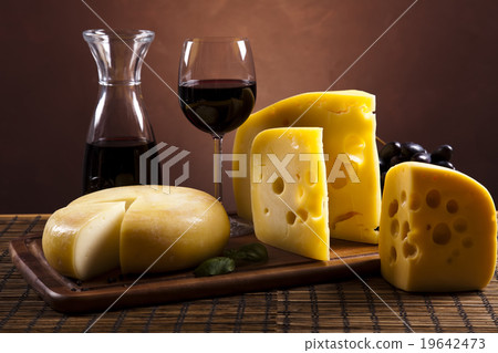 Wine and Cheese still life, saturated ambient Wine and Cheese still life, saturated ambient 19642473