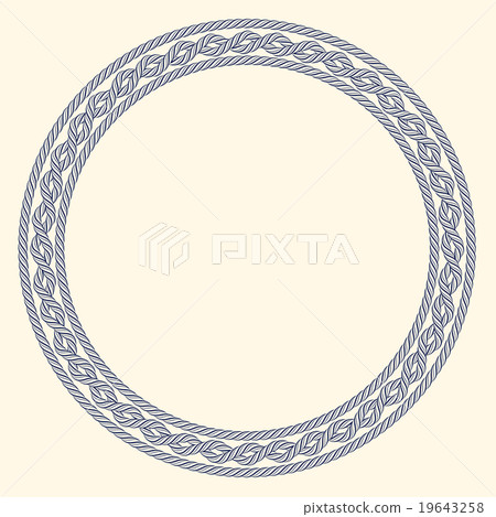 Blue rope decorative round frame - Stock Illustration [19643258] - PIXTA