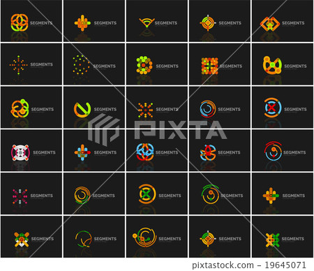 Set of linear abstract logos and swirl shapes 19645071