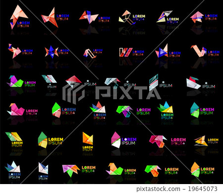 Grow up arrow origami abstract vector logo design 19645073
