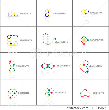 Set of linear abstract logos and swirl shapes 19645074