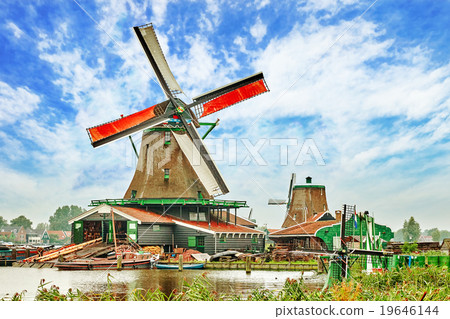 Unique old, authentic, real working windmills  19646144