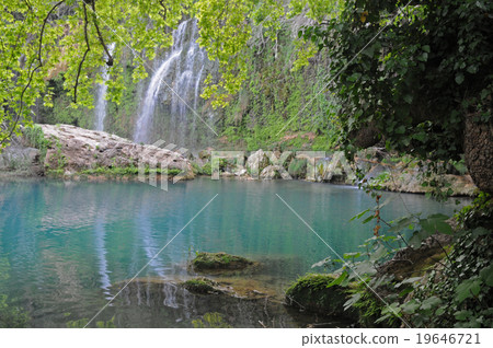 Waterfalls and blue lake - Kursunlu park 19646721
