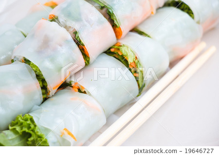 Thai noodle with spicy sauce. clean, healthy food 19646727