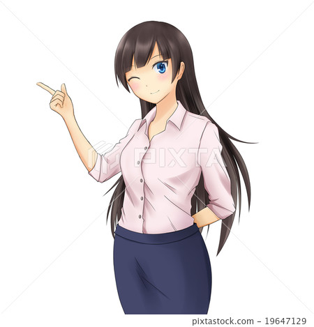 Female finger pointing in shirt 19647129