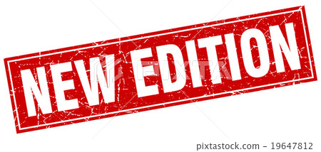 new edition red square grunge stamp on white 19647812