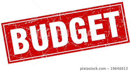 Budget Red budget red square grunge stamp on white - Stock Illustration [19648813 ...