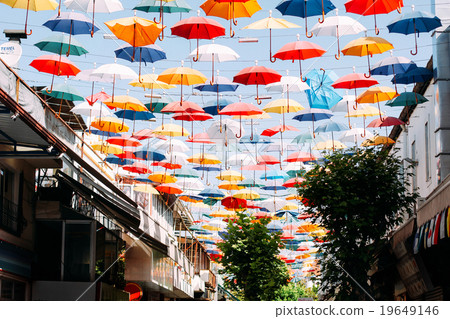 Umbrellas in the sky of Antalya 19649146