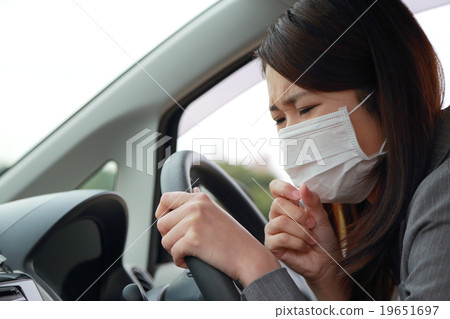 面具條件差工作工作服車（女輕車司機司機業務女人花粉過敏預防） 19651697