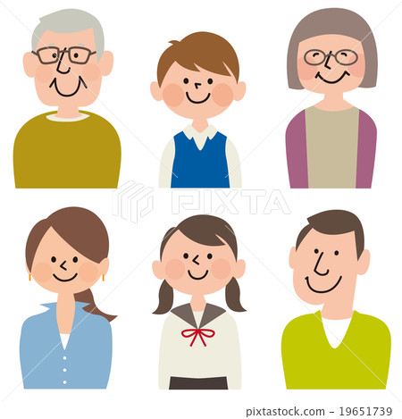 Three generations family 6 people C - Stock Illustration [19651739] - PIXTA