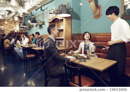Dinner at a stylish restaurant 19653008