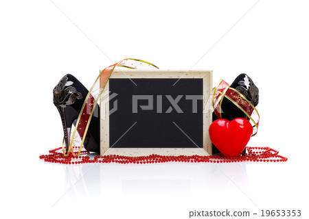 Blackboard, Red Heart And High Heels Blackboard, Red Heart And High Heels 19653353