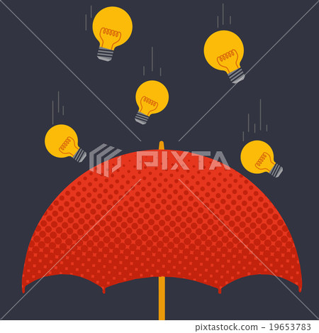 Lightbulb on umbrella 19653783
