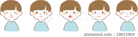 多個孩子(男孩)的面部表情 多個孩子(男孩)的面部表情 19653904