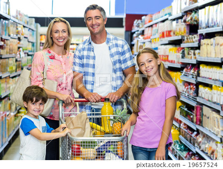 Happy family at the supermarket Happy family at the supermarket 19657524